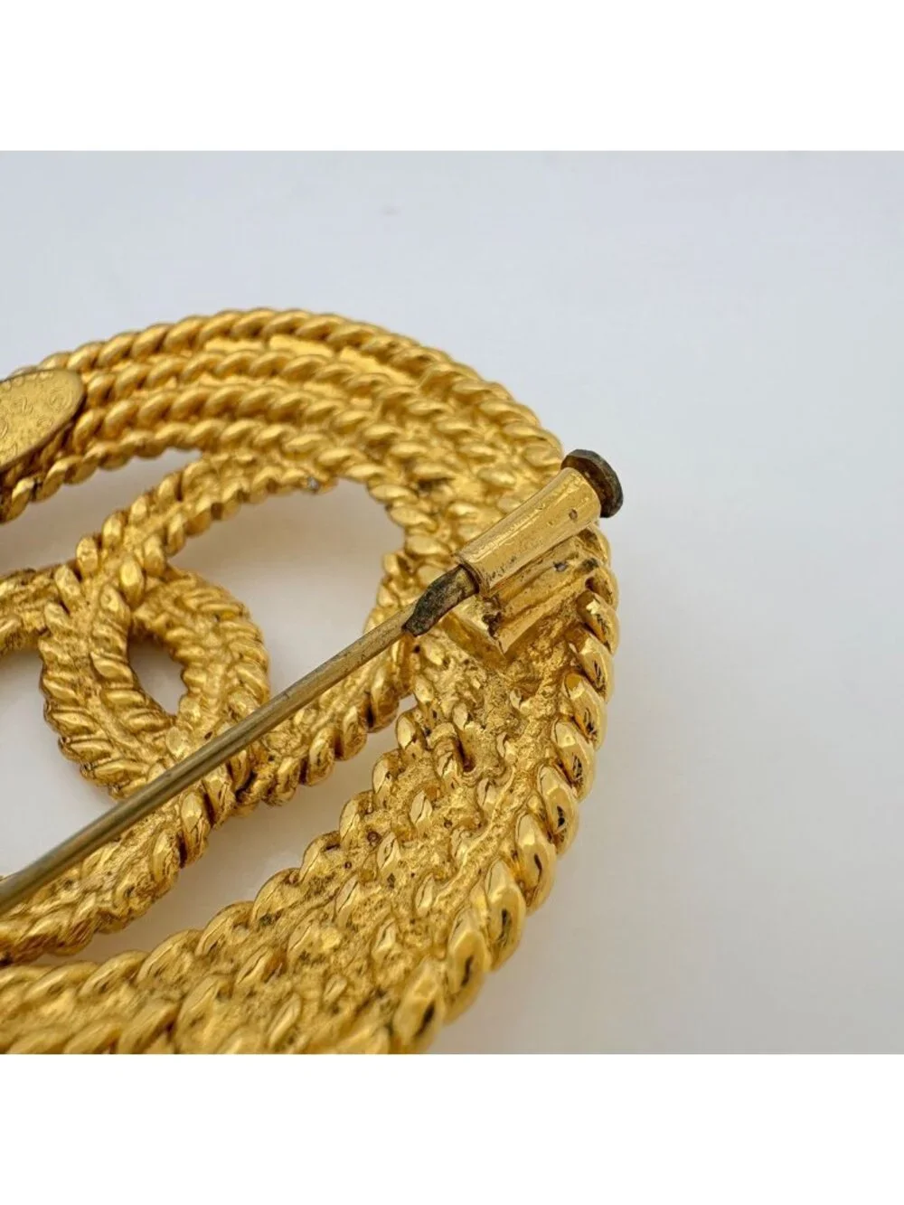 Chanel Brooch CC Logo Gold Plated
